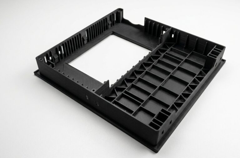 Carcasa frontal impresa para el panel Siemens OP170B, vista del interior nervado